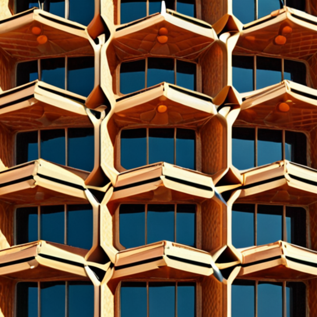 **Honeycomb-inspired building structure with natural ventilation.** (Focuses on engineering and sustainable design).