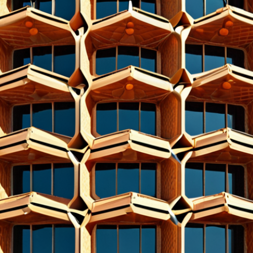 **Honeycomb-inspired building structure with natural ventilation.** (Focuses on engineering and sustainable design).